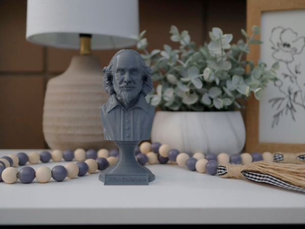 William Shakespeare English Poet Sculpture Bust on Pedestal