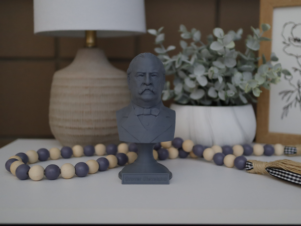 Grover Cleveland, 22nd US President, Sculpture Bust on Pedestal