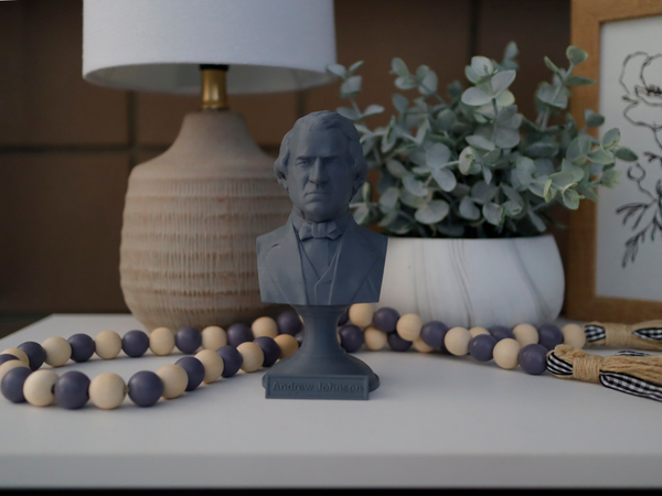 Andrew Johnson, 17th US President, Sculpture Bust on Pedestal