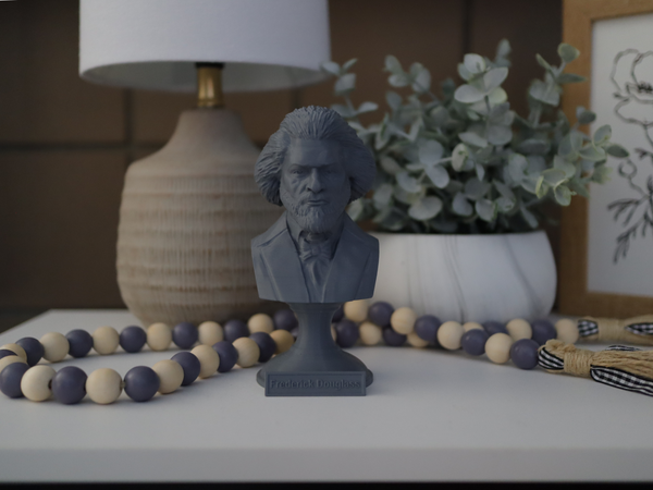 Frederick Douglass American Statesman, Orator, and Abolitionist Sculpture Bust on Pedestal