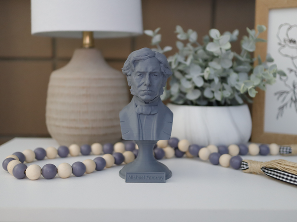 Michael Faraday Famous British Electromagnetic and Electrochemical Scientist Sculpture Bust on Pedestal