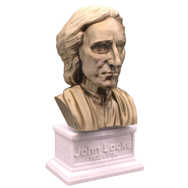 John Locke English Philosopher and Physician Sculpture Bust on Box Plinth