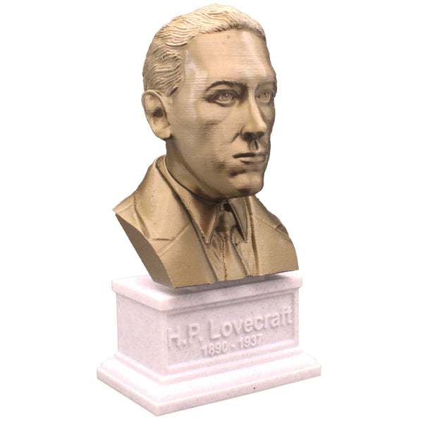 HP Lovecraft, Famous American Writer, Sculpture Bust on Box Plinth