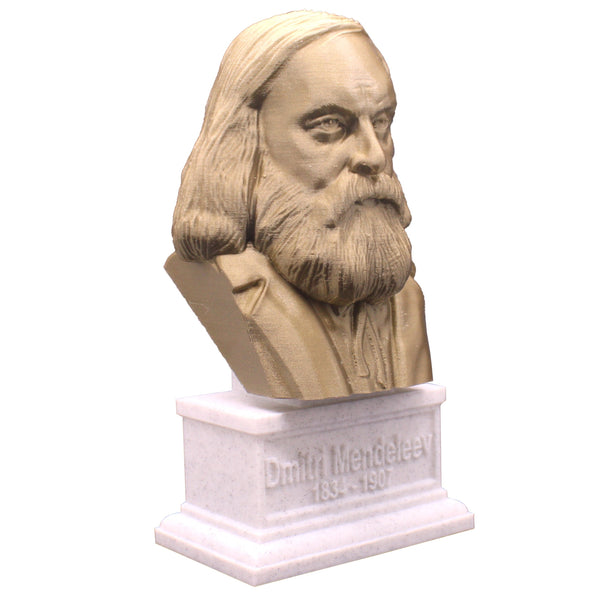 Dmitri Mendeleev Famous Russian Chemist and Inventor Sculpture Bust on Box Plinth