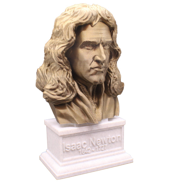 Isaac Newton Famous English Mathematician, Physicist and Astronomer Sculpture Bust on Box Plinth