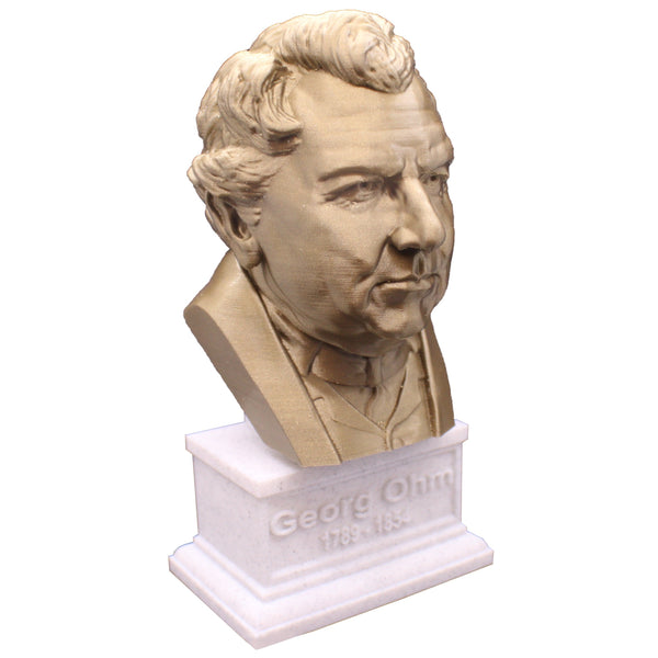 Georg Ohm Famous German Physicist and Mathematician Sculpture Bust on Box Plinth