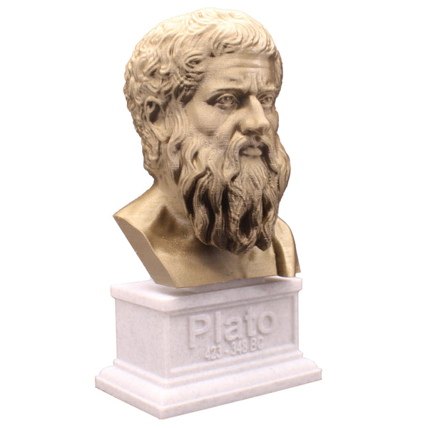 Plato Athenian Philosopher Sculpture Bust on Box Plinth