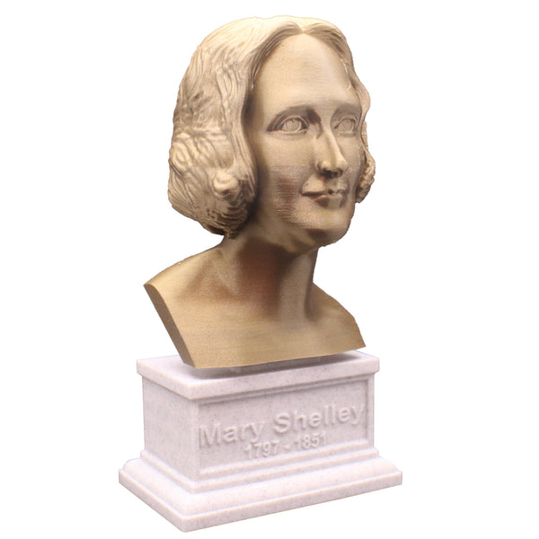 Mary Shelley, English Novelist, Sculpture Bust on Box Plinth