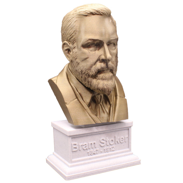 Bram Stoker, Famous Irish Writer, Sculpture Bust on Box Plinth