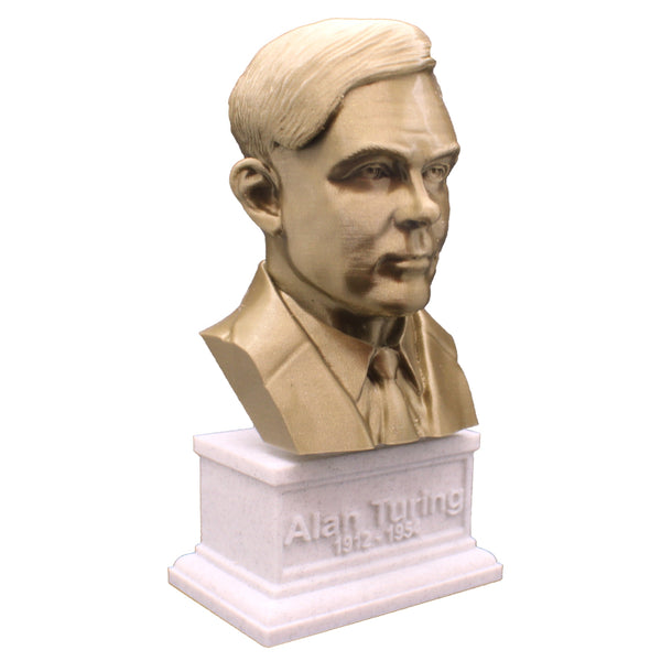 Alan Turing Famous English Mathematician and Computer Scientist Sculpture Bust on Box Plinth