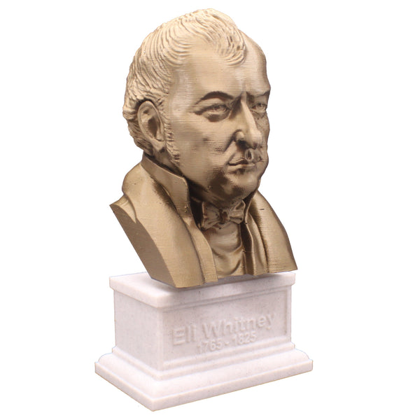 Eli Whitney Famous American Inventor Sculpture Bust on Box Plinth