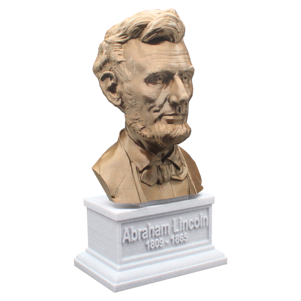 Abraham Lincoln, 16th US President, Sculpture Bust on Box Plinth