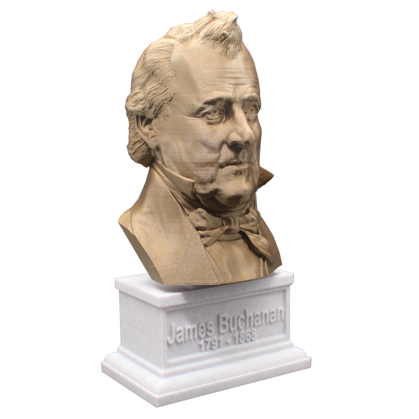 James Buchanan, 15th US President, Sculpture Bust on Box Plinth
