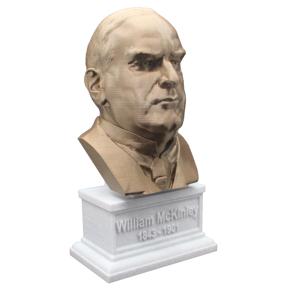William McKinley, 25th US President, Sculpture Bust on Box Plinth