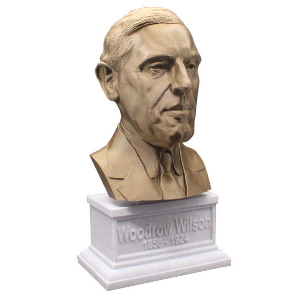 Woodrow Wilson, 28th US President, Sculpture Bust on Box Plinth