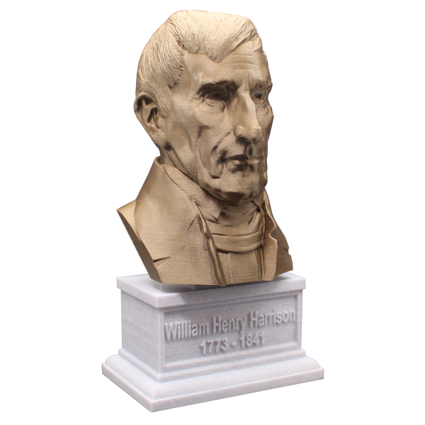 William Henry Harrison, 9th US President, Sculpture Bust on Box Plinth