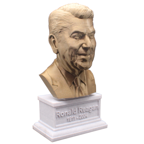 Ronald Reagan, 40th US President, Sculpture Bust on Box Plinth