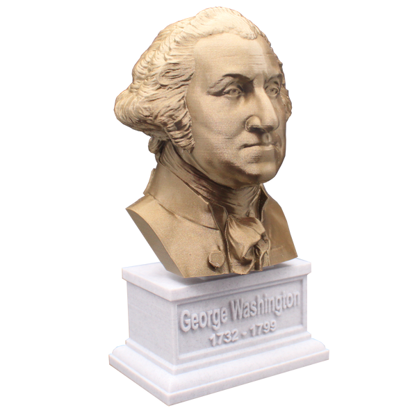 George Washington, 1st US President, Sculpture Bust on Box Plinth