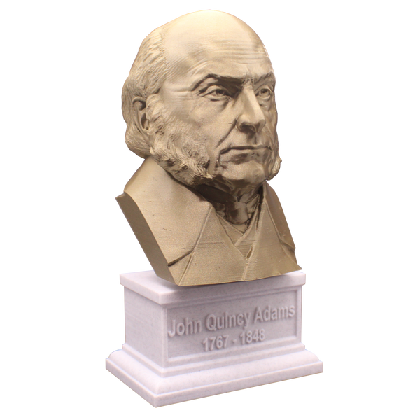 John Quincy Adams, 6th US President, Sculpture Bust on Box Plinth