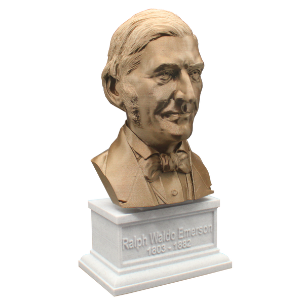 Ralph Waldo Emerson, American Essayist, Lecturer, and Philosopher, Sculpture Bust on Box Plinth