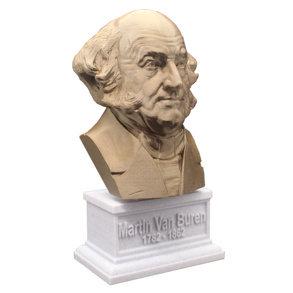 Martin Van Buren, 8th US President, Sculpture Bust on Box Plinth