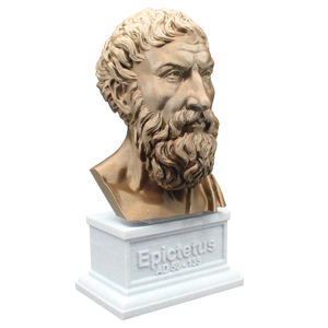 Epictetus Greek Stoic Philosopher Sculpture Bust on Box Plinth