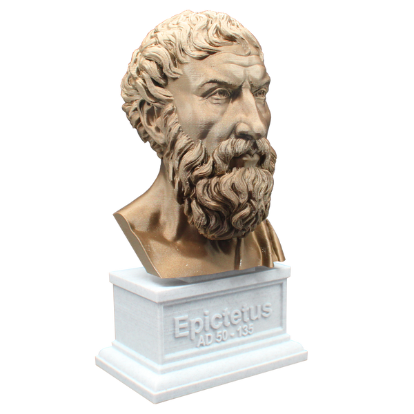 Epictetus Greek Stoic Philosopher Sculpture Bust on Box Plinth