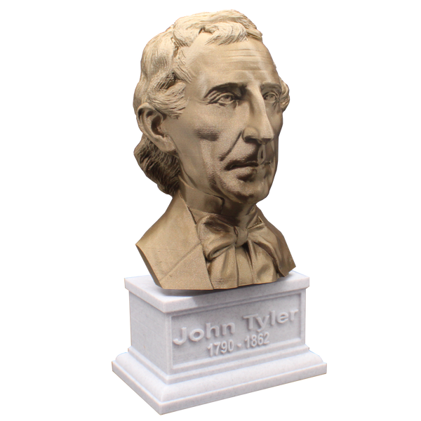 John Tyler, 10th US President, Sculpture Bust on Box Plinth