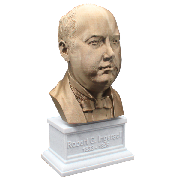 Robert G. Ingersoll Famous American Lawyer Sculpture Bust on Box Plinth