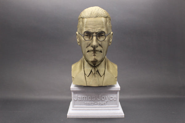 James Joyce, Famous Irish Writer, Sculpture Bust on Box Plinth