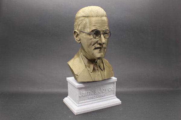 James Joyce, Famous Irish Writer, Sculpture Bust on Box Plinth