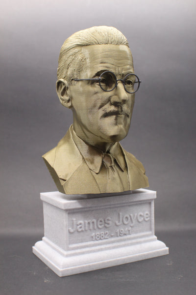 James Joyce, Famous Irish Writer, Sculpture Bust on Box Plinth