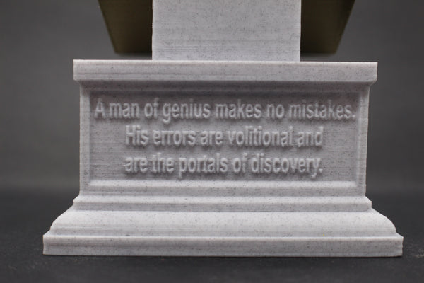 James Joyce, Famous Irish Writer, Sculpture Bust on Box Plinth
