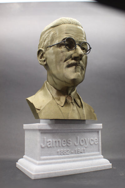 James Joyce, Famous Irish Writer, Sculpture Bust on Box Plinth
