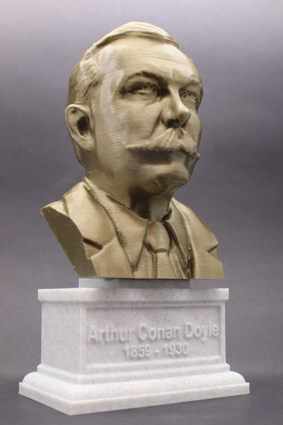 Arthur Conan Doyle, Famous British Writer, Sculpture Bust on Box Plinth