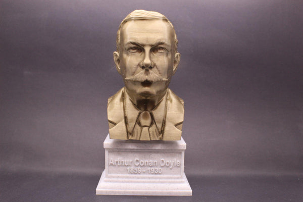 Arthur Conan Doyle, Famous British Writer, Sculpture Bust on Box Plinth