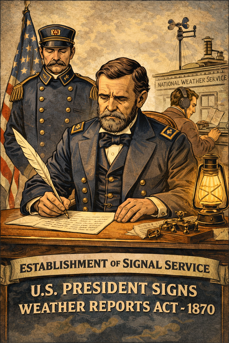 February 9th, 1870 - Ulysses S. Grant Signs Weather Reports Act – Faces ...