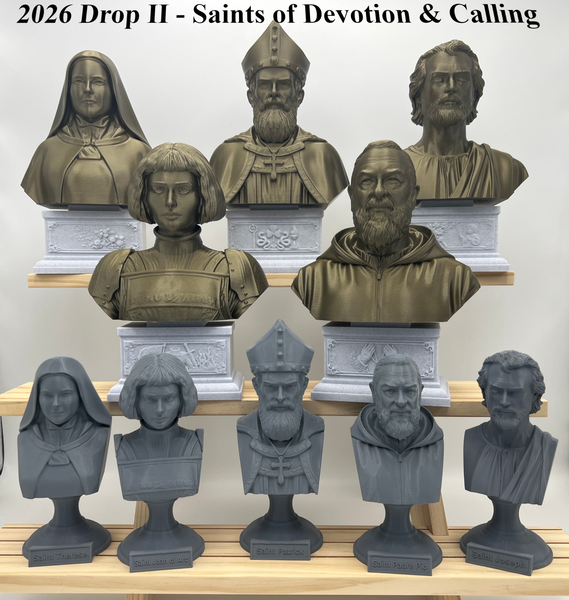 Saint Padre Pio of Pietrelcina, Renowned Mystic and Patron Saint of Healing Sculpture Bust on Pedestal