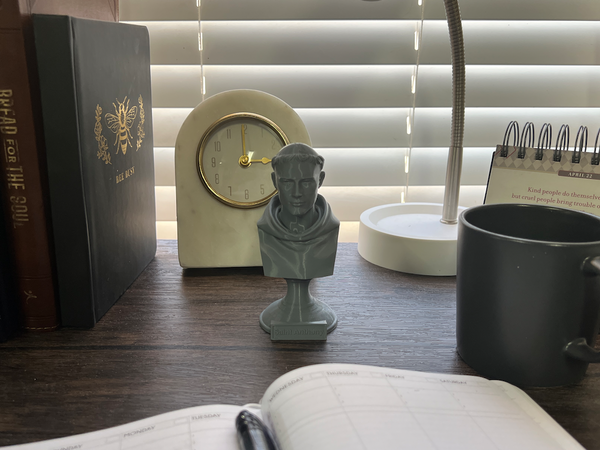 Saint Anthony of Padua, Beloved Franciscan Saint and Patron of Lost Things, Sculpture Bust on Pedestal