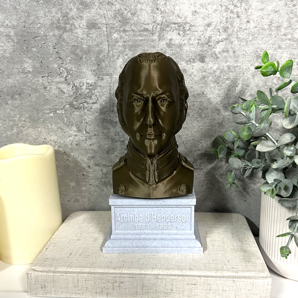 Archibald Henderson USMC "Grand old Man of the Marine Corps" Commandant Sculpture Bust on Box Plinth