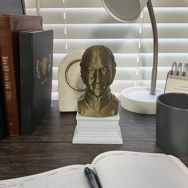 Archibald Henderson USMC "Grand old Man of the Marine Corps" Commandant Sculpture Bust on Box Plinth