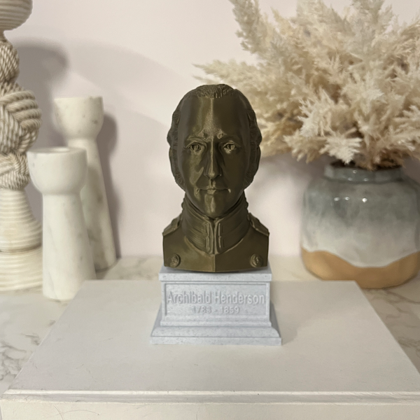 Archibald Henderson USMC "Grand old Man of the Marine Corps" Commandant Sculpture Bust on Box Plinth
