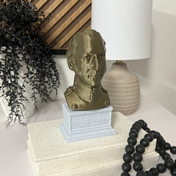 Archibald Henderson USMC "Grand old Man of the Marine Corps" Commandant Sculpture Bust on Box Plinth