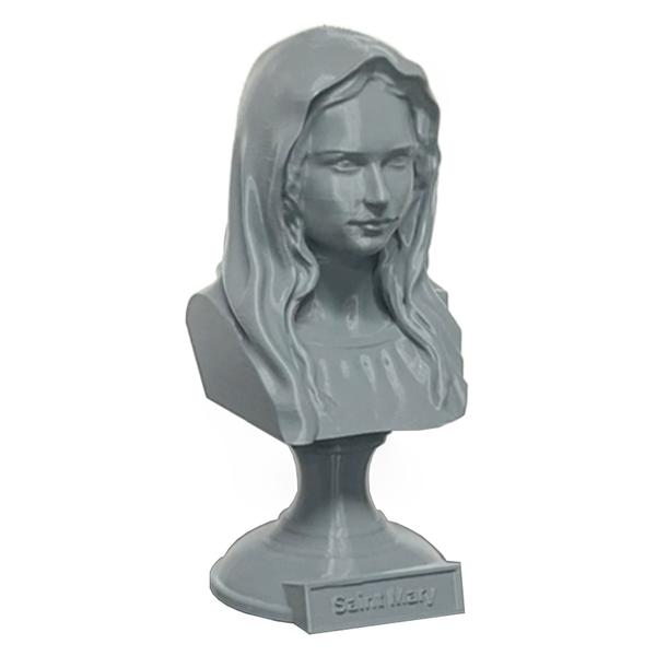 Saint Mary, Mother of God and Queen of Heaven Sculpture Bust on Pedestal