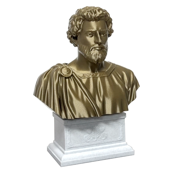 Saint Valentine, Patron of Love and Devotion, Revered Christian Martyr Sculpture Bust on Box Plinth