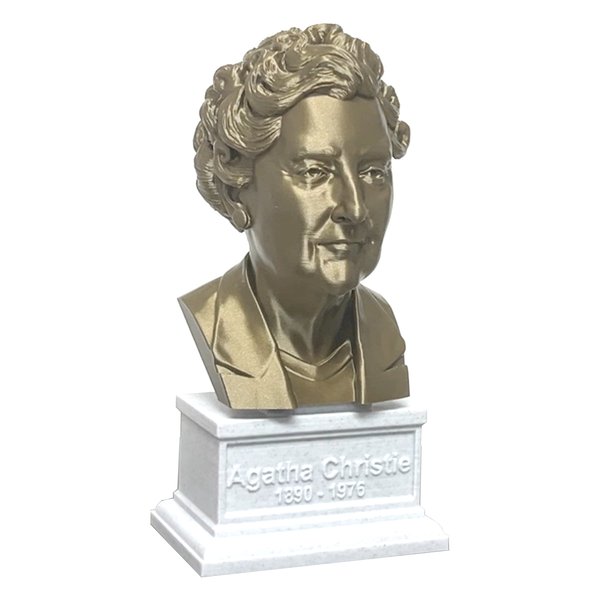 Agatha Christie, Famous English Writer, Sculpture Bust on Box Plinth
