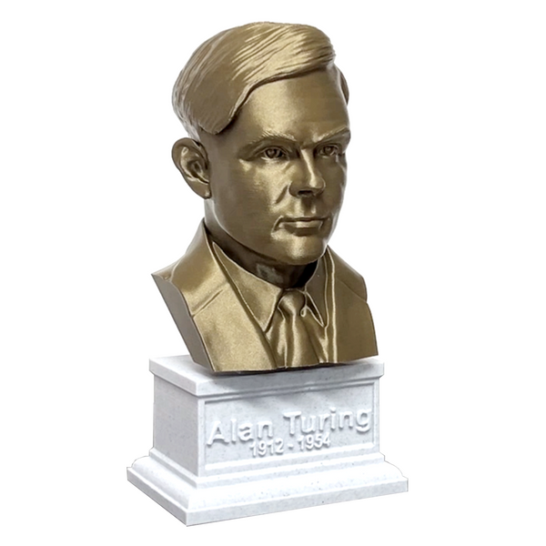 Alan Turing Famous English Mathematician and Computer Scientist Sculpture Bust on Box Plinth