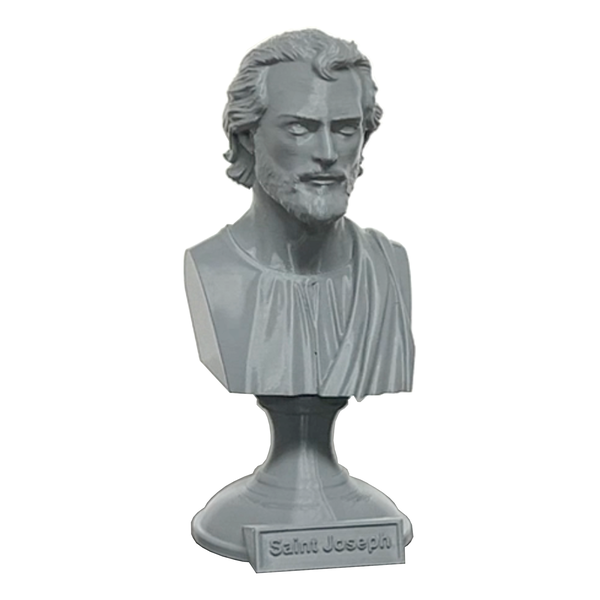 Saint Joseph, Guardian of the Holy Family and Patron Saint of Workers  Sculpture Bust on Pedestal