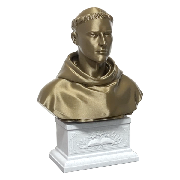Saint Anthony of Padua, Beloved Franciscan Saint and Patron of Lost Things, Sculpture Bust on Box Plinth