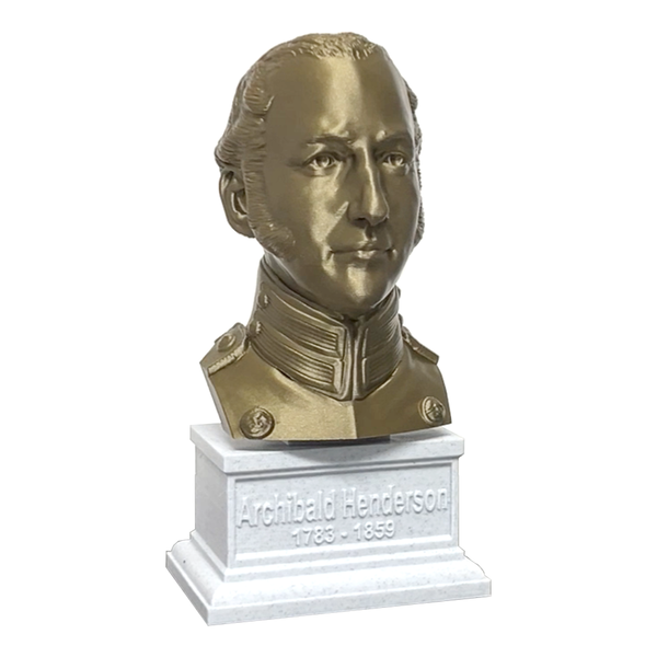 Archibald Henderson USMC "Grand old Man of the Marine Corps" Commandant Sculpture Bust on Box Plinth